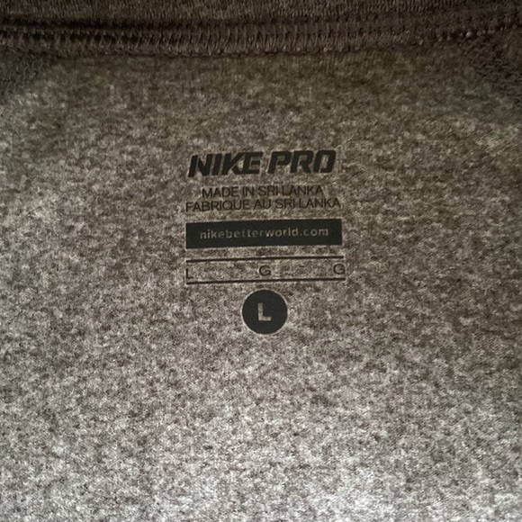 Nike Pro gray half zip pullover jacket lightly lined size Large - Picture 7 of 8
